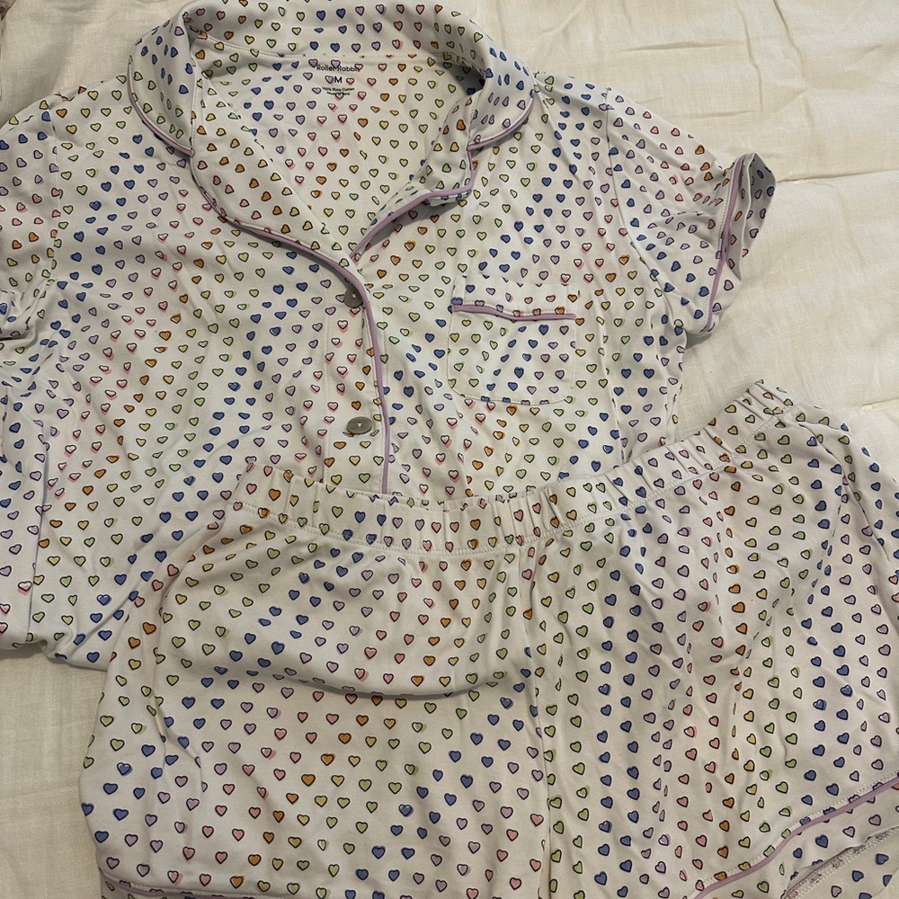 Roller rabbit rainbow disco Heart pajamas
